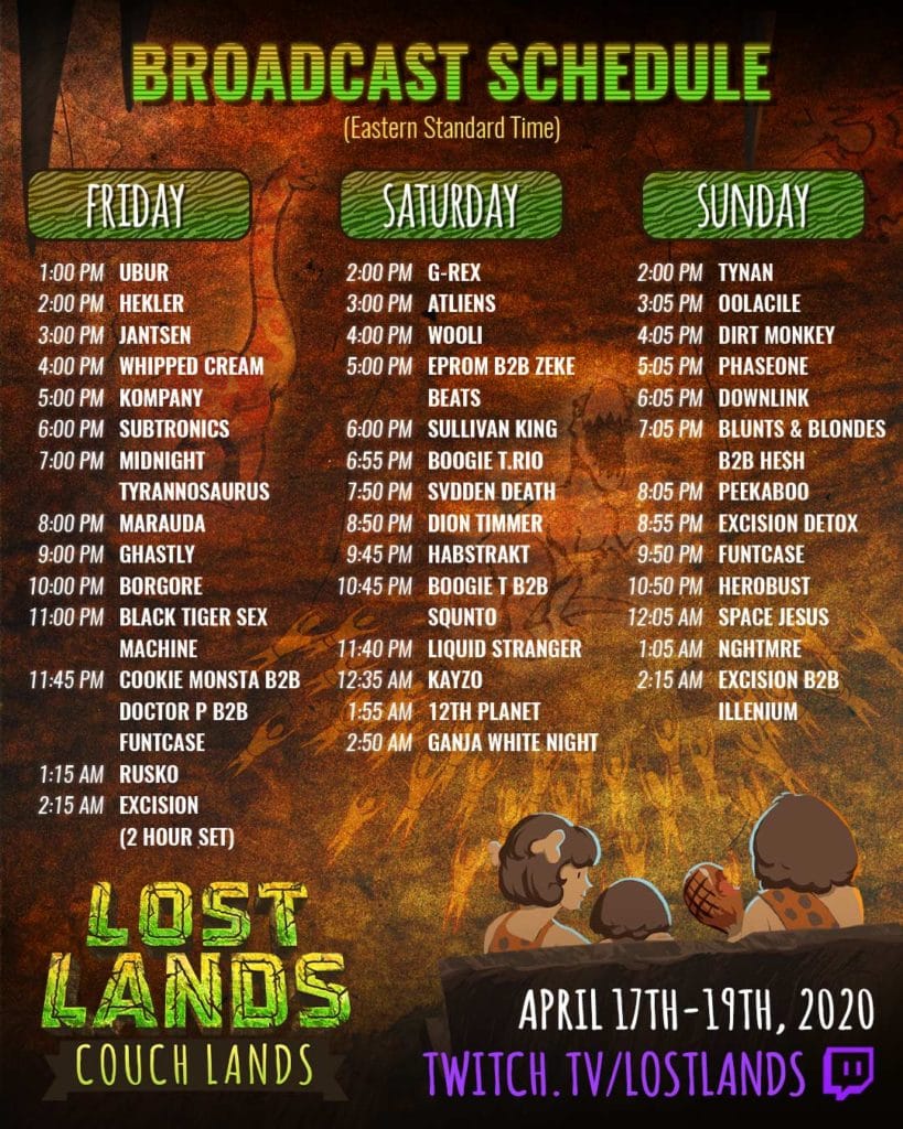 Lost Lands Schedule 2022 Couch Lands Broadcast Schedule - Lost Lands Festival