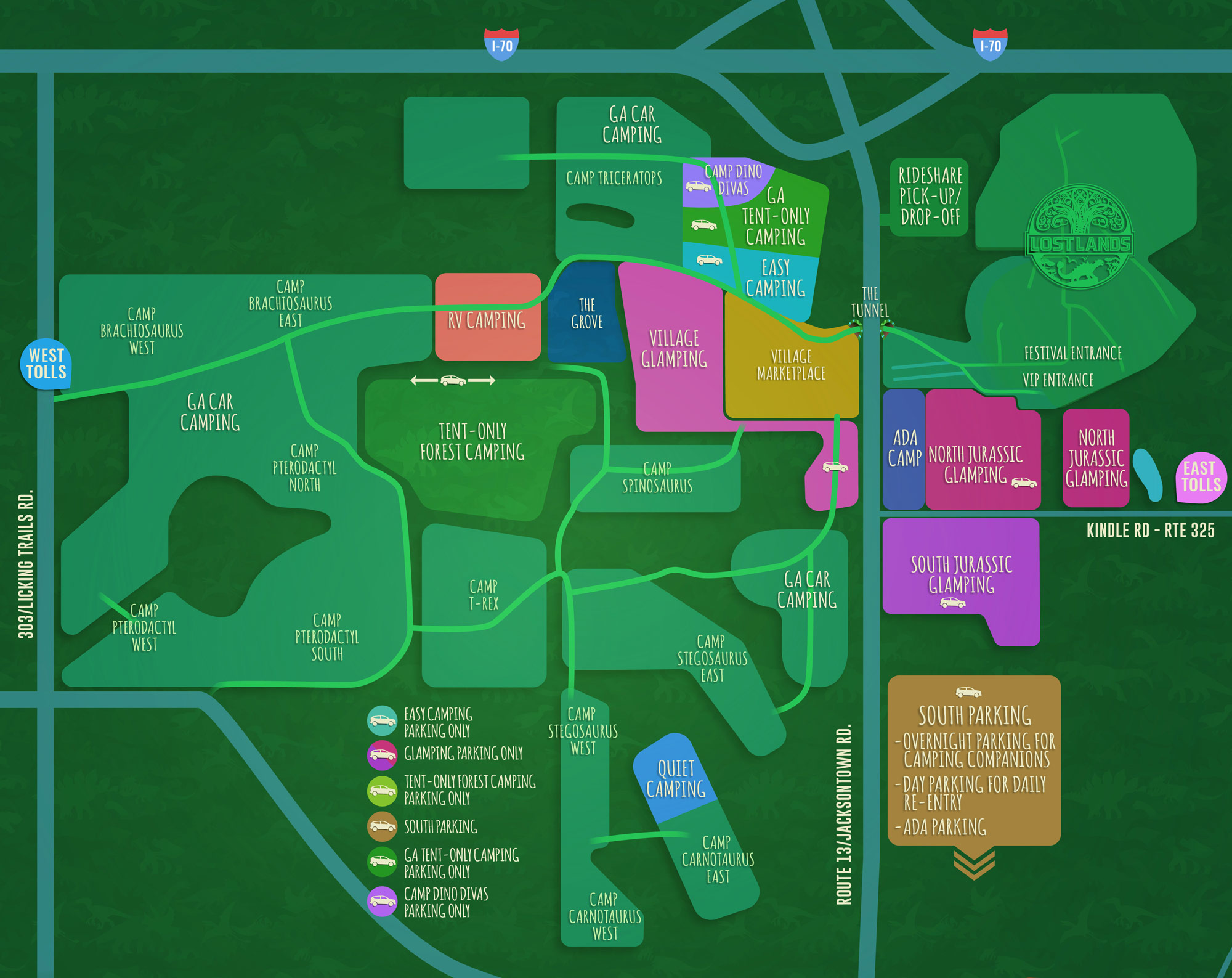 Lost Lands 2026 Camping Map
